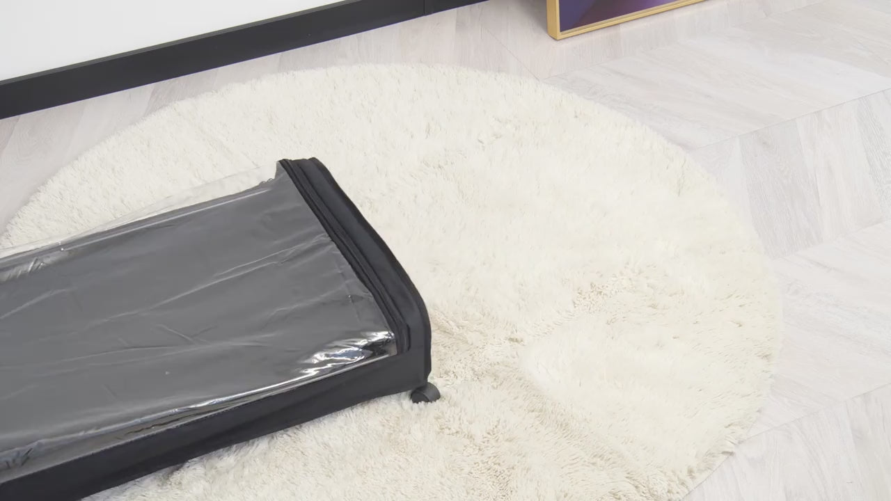 2Pcs Metal Under Bed Storage Organizer With Wheels And Lid Foldable Rolling Underbed Storage Bins For Clothes Shoes Bedding Books Home Bedroom